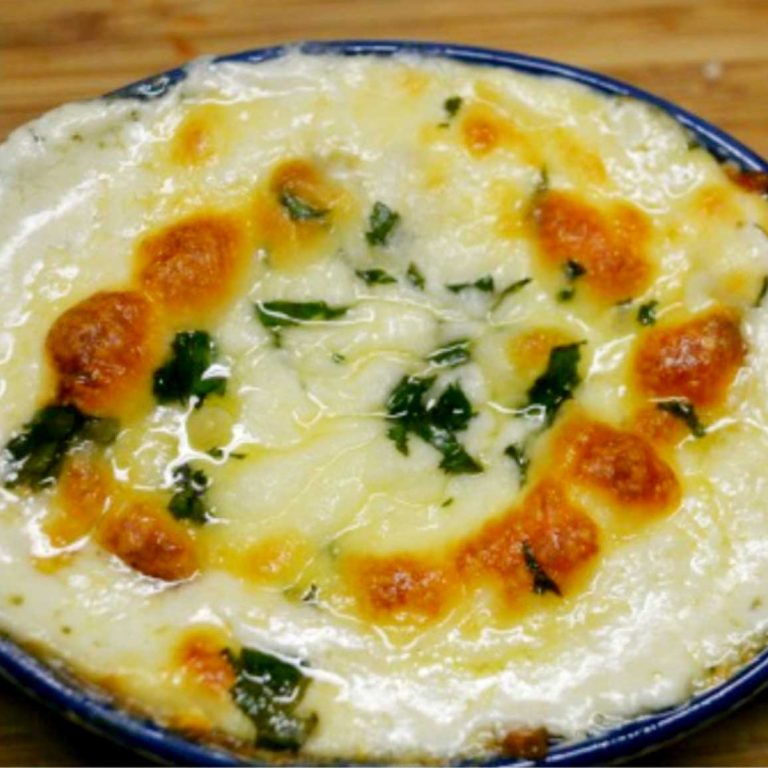 Baked Asiago Cheese Dip with Roasted Garlic