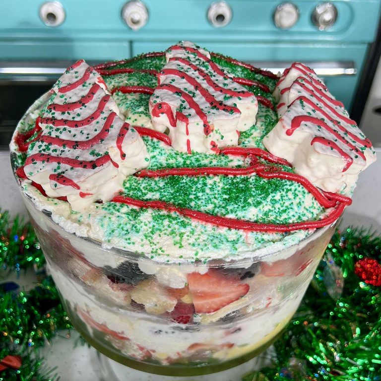 Christmas Trifle with Little Debbie Christmas Trees